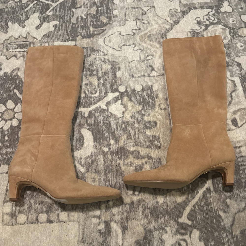 Sam Edelman Camel Suede Heeled Boots